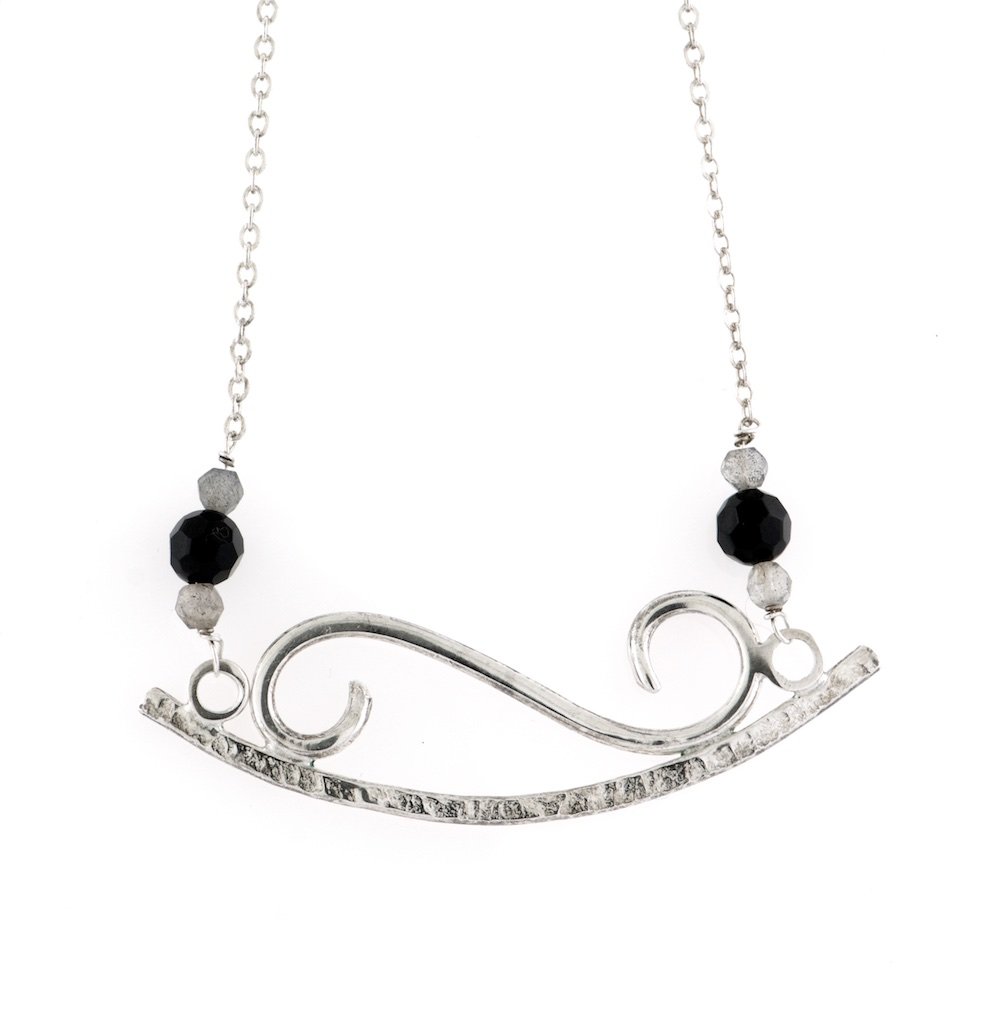 Handmade Silver Wave Necklace