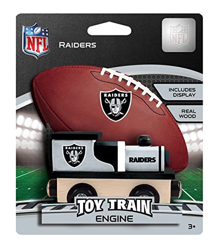 Image of MasterPieces NFL Raiders Real Wood Toy Train, for Ages 3+ - Premium Quality, Educational, and Fun Activity for Kids and Families - Great Gift Idea for Holidays, Birthdays, and Everyday Playtime