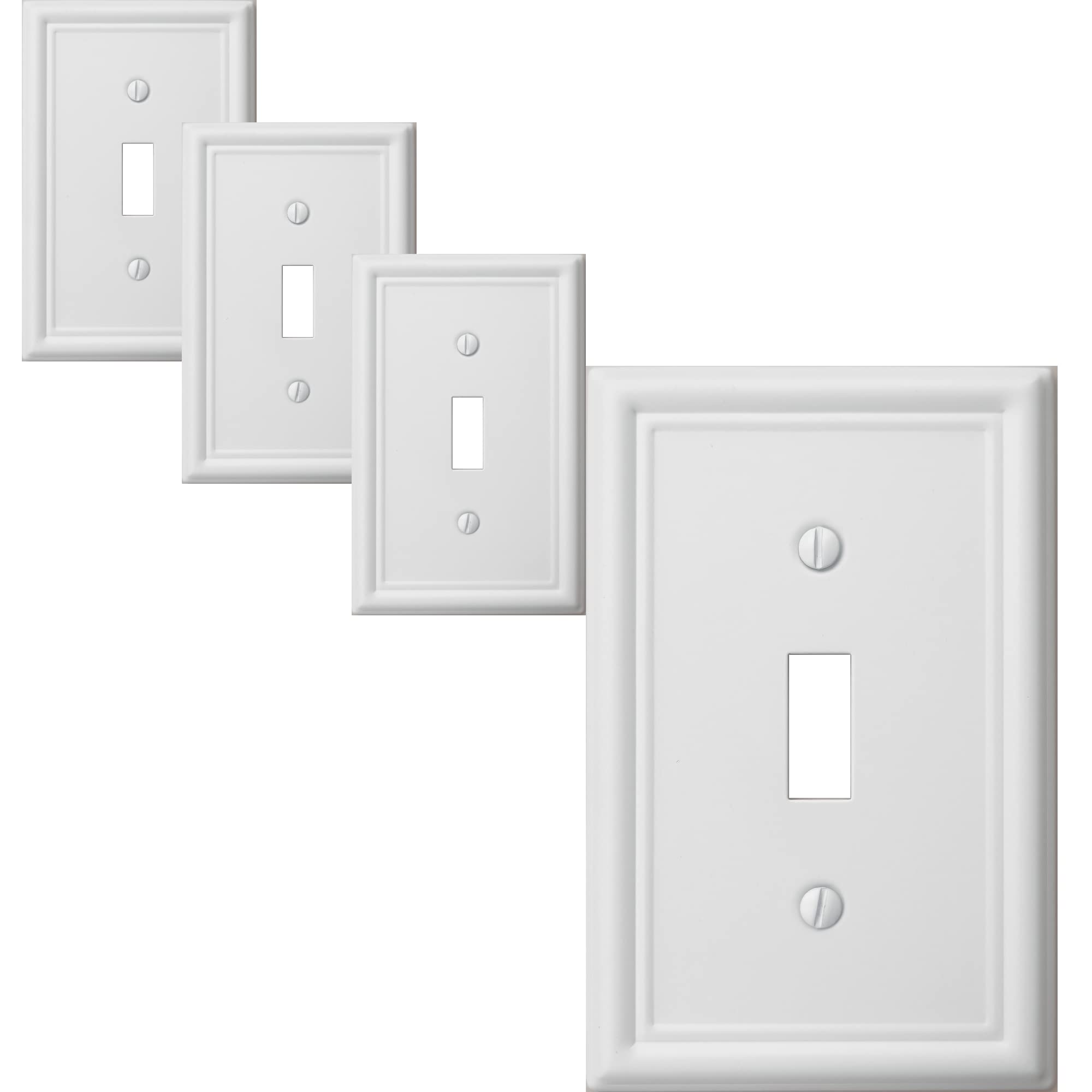 OKAWYC Single Toggle Light Switch Cover Luca Metal Wall Plate, 4-Pack ...