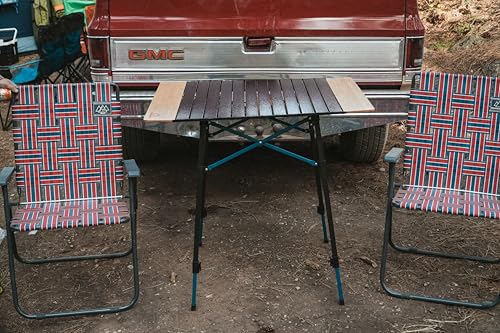 Mesa de Camping Plegable MOUNTAIN SUMMIT GEAR MSG-TBL/HYB con superficie híbrida de Aluminio y Bambú y estructura de acero ajustable miniatura 2