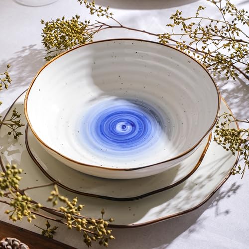 Image of Christian Siriano Luma 16-Piece Dinnerware Set Porcelain, Blue
