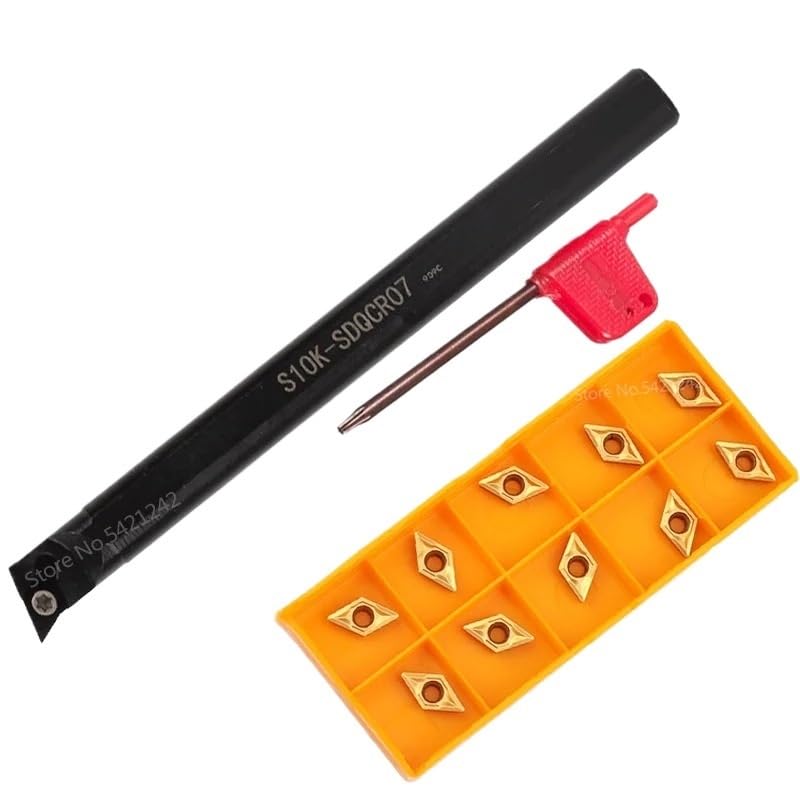 1pc S08K-SDQCR07 S10K-SDQCR07 S12M-SDQCR07 S16Q-SDQCR07 CNC Lathe Cutter Tool Internal Turning Tool Holder DCMT070204 Carbide Insert(S10K-SDQCL07,NO Insert)