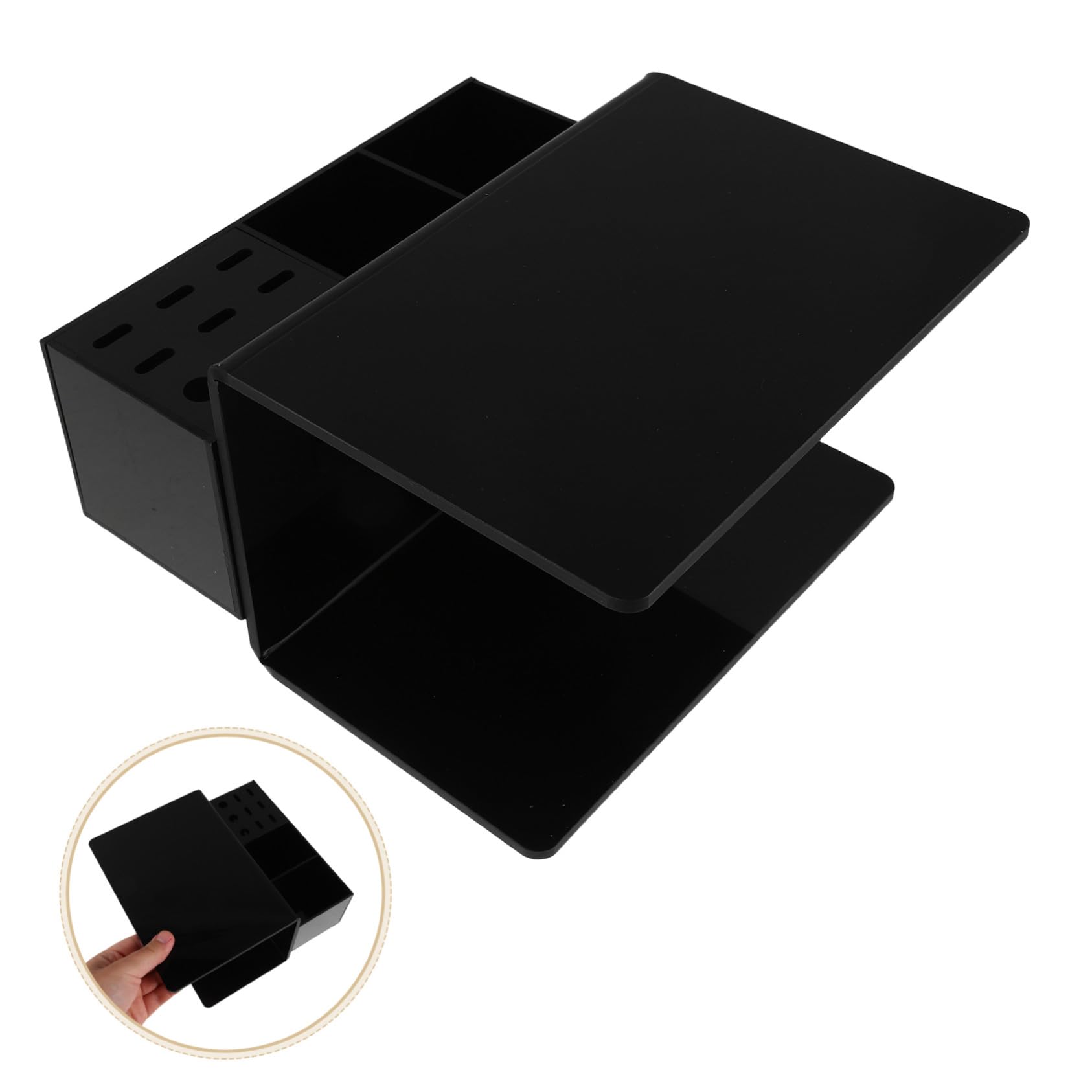 PLAFOPE Eyelash Pillow Organizer Shelf Desmontable con Almohadilla para Cuello Estante Lateral Ligero para Extensiones de Pestañas Diseño Negro Fácil Limpieza para Técnicos de Salón