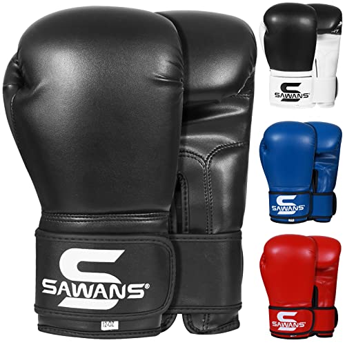 Guantes de Boxeo para Hombres, Mujeres, niños, Kickboxing, Artes Marciales, Artes Marciales, Sparring, Saco de Boxeo Pesado, Guantes para Adultos, 4,6,8, 10,12,14,16 g, (4 onzas, Negro)