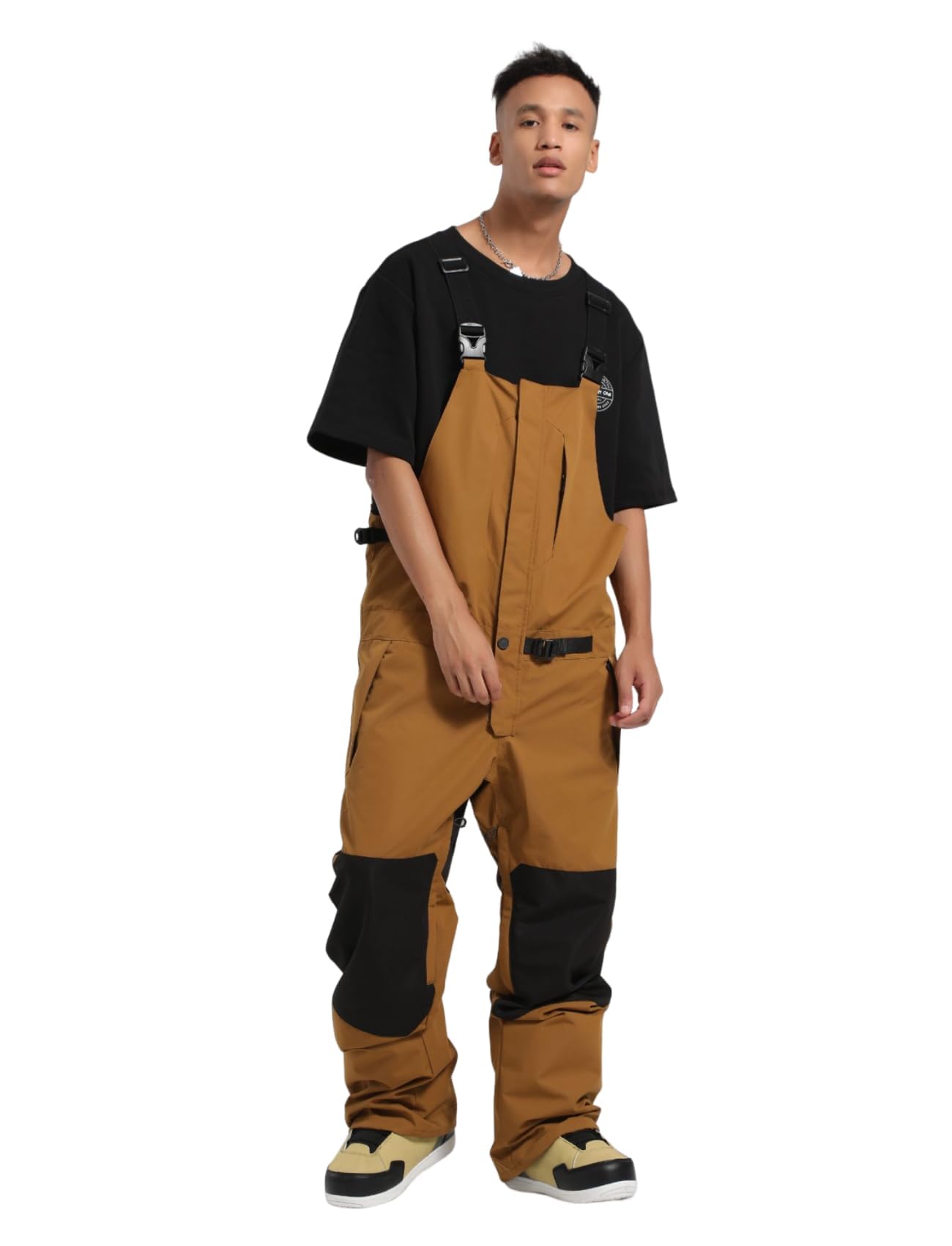 GSOU SNOW Salopette de Ski et Snowboard pour Homme - Multi-Poches Léger Imperméable Coupe-Vent Respirant Chaud