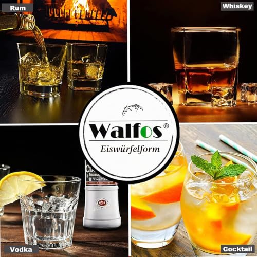 Walfos® Silikon Eiswürfelform,3er-Pack flexible Eiswürfelformen mit Deckel, quadratische eiswürfelbehälter zum einfachen Lösen,BPA-frei… – Ansicht 6