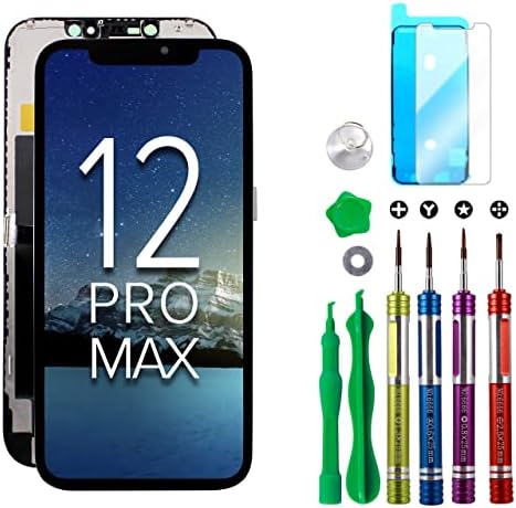 Ace Tech Cellular LCD Screen Replacement for iPhone 12 Pro Max 6.7 inch (A2342, A2410, A2412, A2411) Touch Screen Repair Kit with Tool Set Display Digitizer Frame Assembly