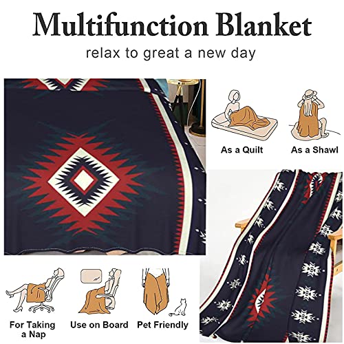 Premium Southwestern Native American Throw Blankets,Tribal Aztec Farmhouse Blanket For Couch Bed Sofa,Luxury Fuzzy Plush Soft Fleece Blankets And Throws For Adults Kids,80"X60" #TOP5