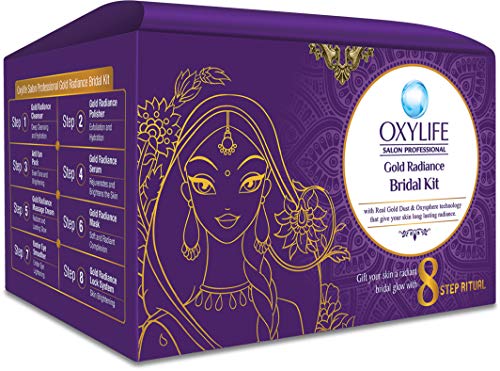 Image of Oxylife Salon Professional Gold Radiance Bridal Kit 336g With Free Lipstick, 3.5ml