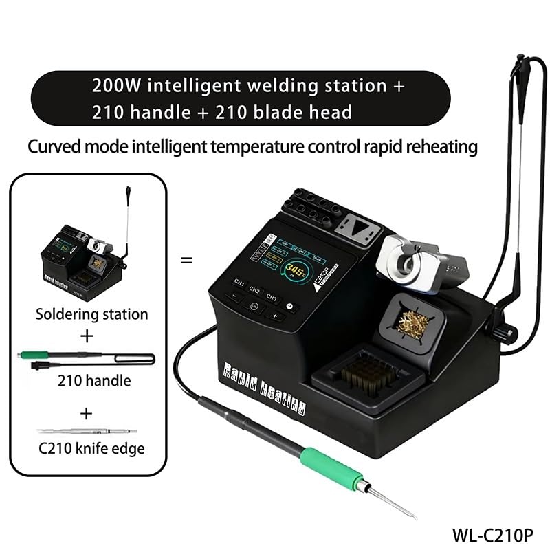 Stacja lutownicza, Inteligentna stacja lutownicza C210P 200W, system 3 w 1 dla uchwytów 115 210 245