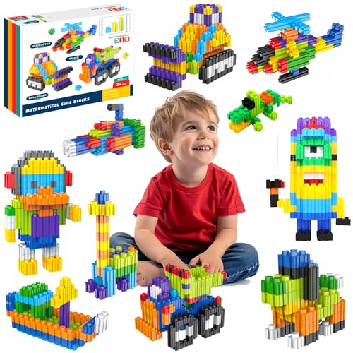 BERYLED Bloques Construccion +500 Piezas 10 Colores, Juego de Construccion Regalo Niñas Niños 5 6 7 8 9 10 11 12 años Montaje Vertical Horizontal, Creatividad, Fácil Montar (Multicolor, 508 pcs)