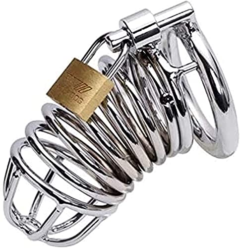 Adjustable ChÃ¡stity Lá¹ck Metal Durable Stainless Steel Páº¹ná»‹s Cáº¡gáº¹s Breathable JJ Cáº¡gáº¹ for Men ViÅ•Ä£inity LÅck DKE-Silver