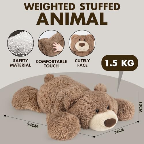 Joyreal 1.5kg Weighted Teddy Bear for Anxiety Anxiety Relief for Adults Weighted Plush Bear - Image 4