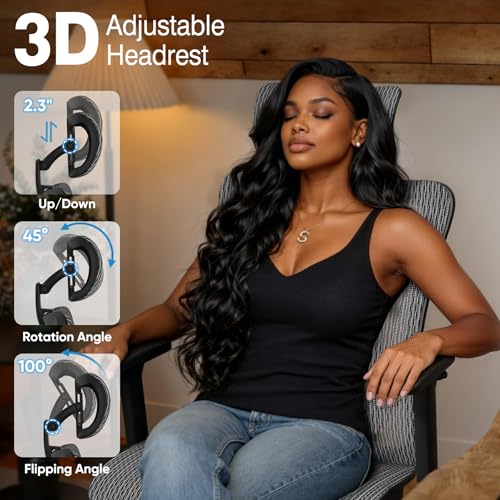 Image of ELABEST T23 Ergonomic Mesh Office Chair, High Back Computer Desk Chair, Breathable AirMesh with Dual-Move Lumbar Support, 3D Armrests & Headrest, Tilt Lock,Big and Tall for Home Office(Graphite)