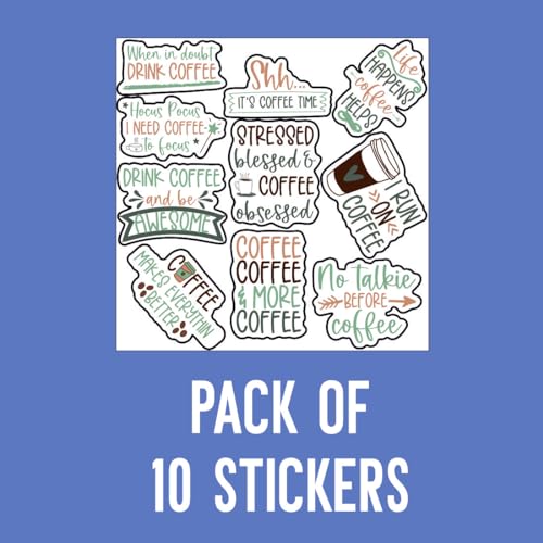 Image of Zesta Aesthetic Stickers for Laptop /Waterproof Anime Decal for Books /Vinyl Sticker for Fridge /Easy to Use Korean Car Sticker Kawaii Cute Stickers (Coffee Lover)-Self-Adhesive
