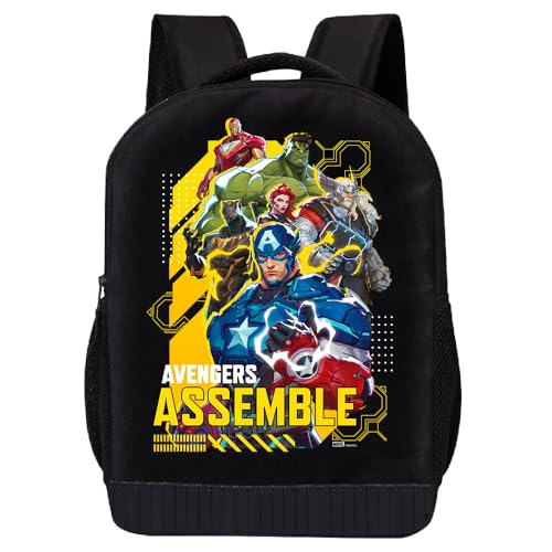 Mochila Marvel Rivals Avengers para crianças | Mochila Marvel com Capitão América Homem de Ferro, Hulk e mais | Bolsa de viagem infantil, mochila leve para escola | A partir de 3 anos