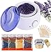 Wachswärmer Wax Warmer Wax Heater Wachserhitzer Hair Removal Waxing Wachsgerät Heisswachs Haarentfernung mit 4 Wachsbohnen, 20 Holzspateln, 5 foil bowls- Augenbraue Gesicht Achsel Bikini Bein zu Hause