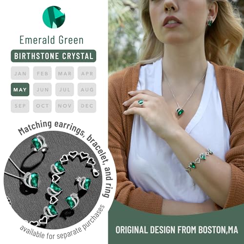 Leafael Necklaces for Women, Infinity Love Birthstone Heart Crystal Pendant, Birthday Jewelry Gifts for Her, Mom, and Wife, Silver Plated, 18 plus 2 inch Adjustable Chain - Image 5