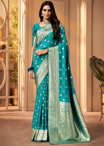 Image of C J Enterprise Women's Banarasi Saree Pure Kanjivaram Style Silk Saree With Blouse Piece for Wedding (Pari 121)