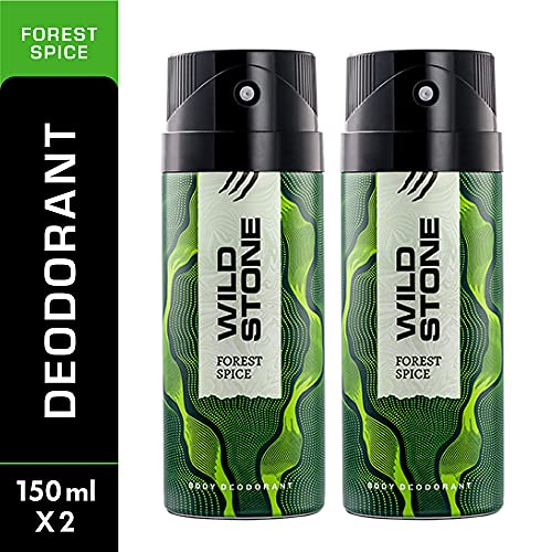 Image of Wild Stone Forest Spice Deodorants For Men, Pack Of 2 (150Ml Each) - Spray