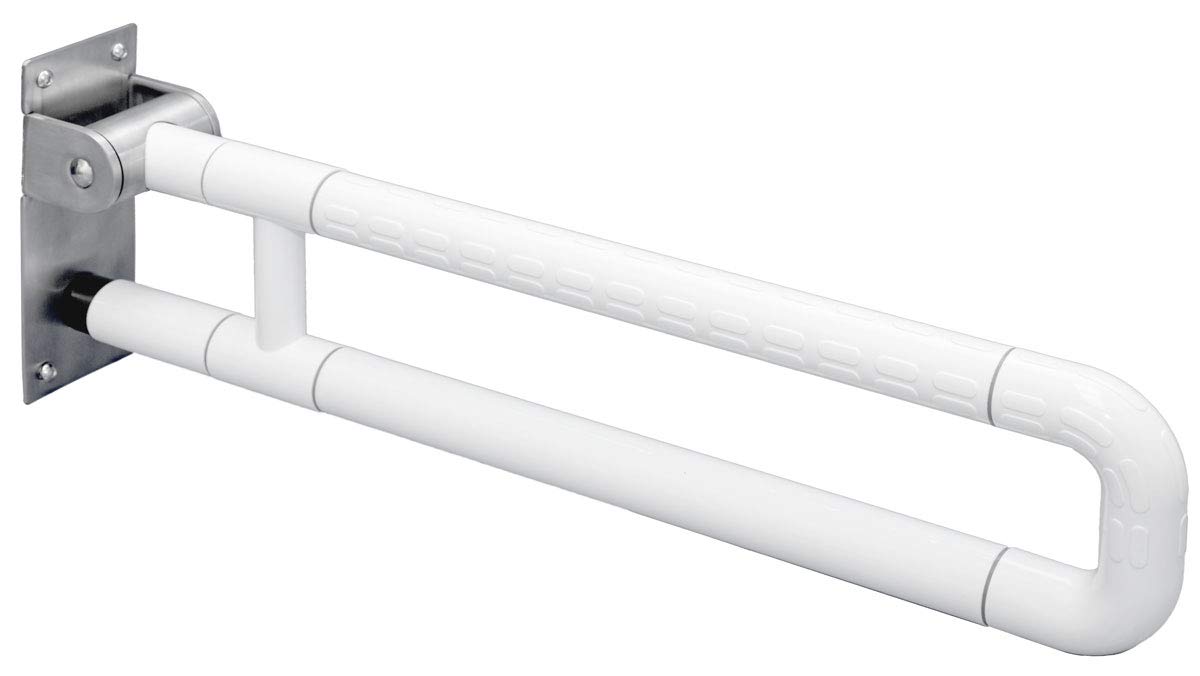 EYEPOWERToilet Grab Rail 60 x 20 cm for Disabled Seniors Foldable White