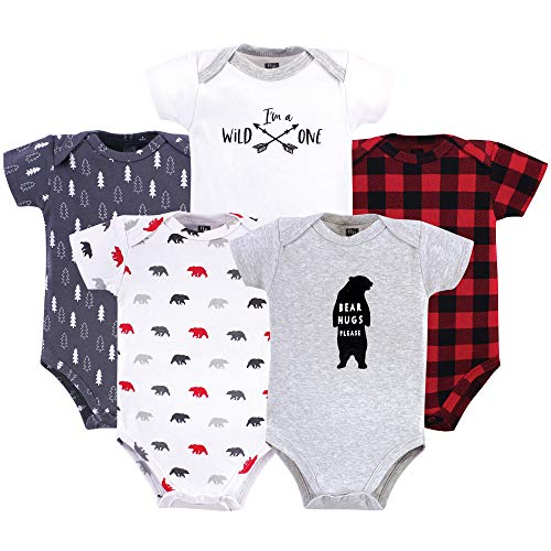 Hudson Baby Unisex Cotton Bodysuits, Baby Bear, 0-3 Months