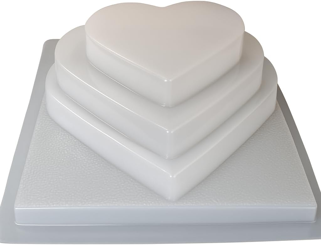 3 Layer Heart Shaped Jello Mold – 2.5L Capacity – Plastic Gelatin Mold for Layered Gelatina Desserts – Made in Mexico