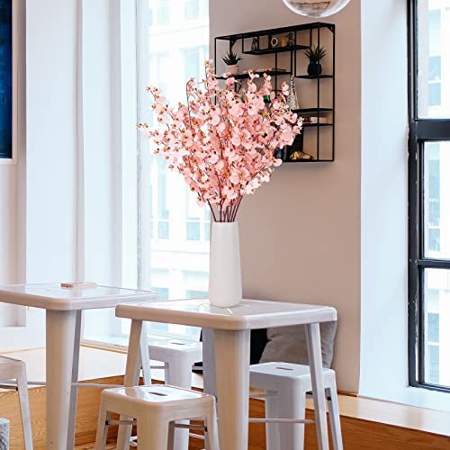 Hantajanss Artificial Orchids Silk Flowers, 8 Pcs Orchids Silk Fake Flowers In Bulk Flowers Artificial For Indoor Outdoor Wedding Home Office Decoration (Pink) #TOP2