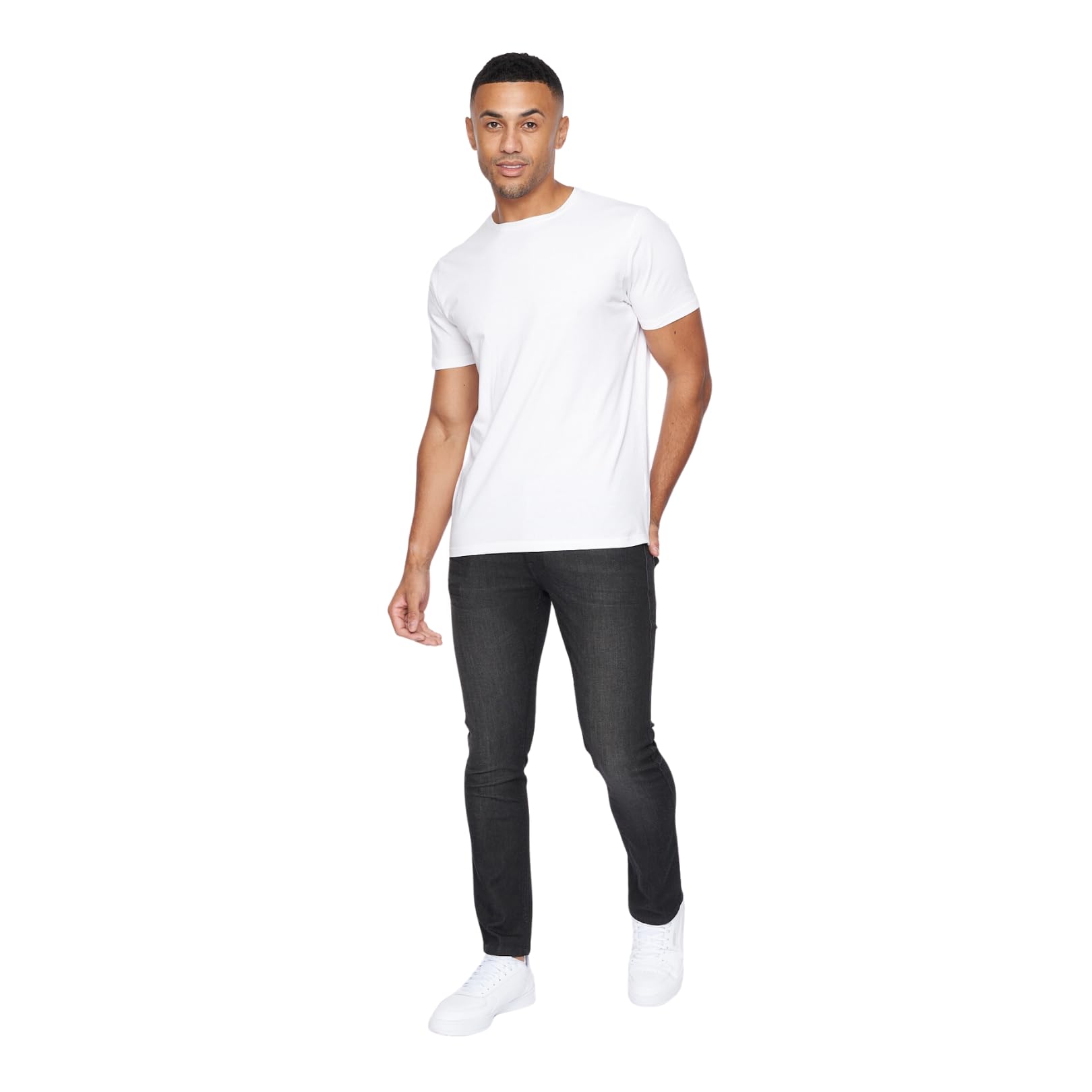 Crosshatch - Mens Essentials Buraca Classic Slim Fit Jeans(Buraca/Charcoal Wash-W36/34L)