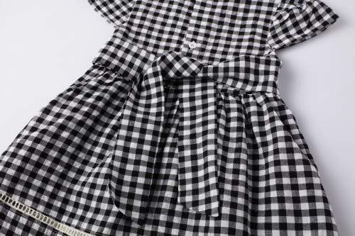 Image of HILEELANG Toddler Little Girl Summer Dress Sleeveless Cotton Casual Flower Shirt Playwear Jumper Skirt Sundress