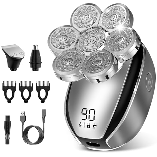 7D Rechargeable Rotary Shaver for Bald Men