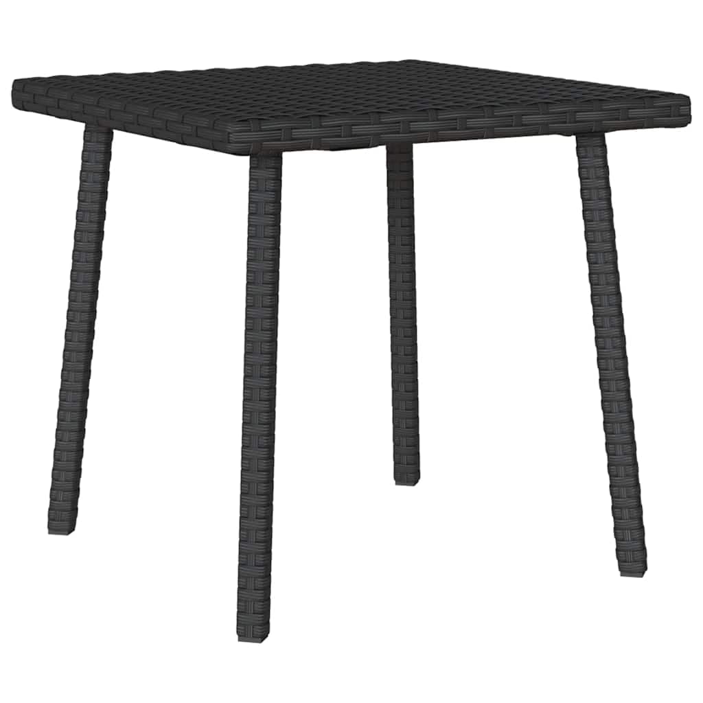 Stoły ogrodowe na zewnątrz - stolik kawowy ogrodowy prostokątny czarny 40x40x37 cm Poly rattan