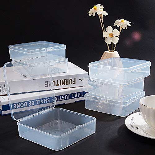 Image of BENECREAT 27 Pack Mixed Size Rectangle Mini Clear Plastic Bead Storage Containers Box Case with lid for Items,Pills,Herbs,Tiny Bead,Jewerlry Findings, and Other Small Items