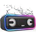 Produktbild DOSS SoundBox Pro+ Bluetooth Lautsprecher, 24W Stereo Sound, Extra Bass, 15h Akku, IPX6 Wasserdicht, Bunten Lichtshow, Stereo Pairing, Musikbox Bluetooth für Handy, Draußen, Strand, Zuhause - Schwarz