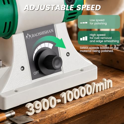 Polisseuse d'établi 320W à double broche pour ponçage et meulage précis - 4