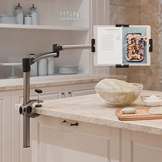 LEVO G2 Clamp on Tablet Holder for Desk: iPad Holder Stand, Kindle Holder, iPad Desk Mount, Premium