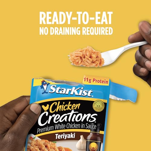 Image of StarKist Chicken Creations Teriyaki, 2.6oz Pouch, 12-Pack | 11g Protein Per Serving, Fully Cooked White Meat, No Draining, Ready to Eat for Salad and Sandwiches