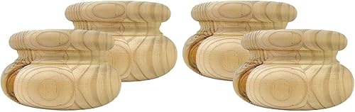 Highland Manor Wood Products - Juego de 2 pies redondos tradicionales para moño (2 12 pulgadas de alto x 4 12 pulgadas de diámetro, Pino, Pino