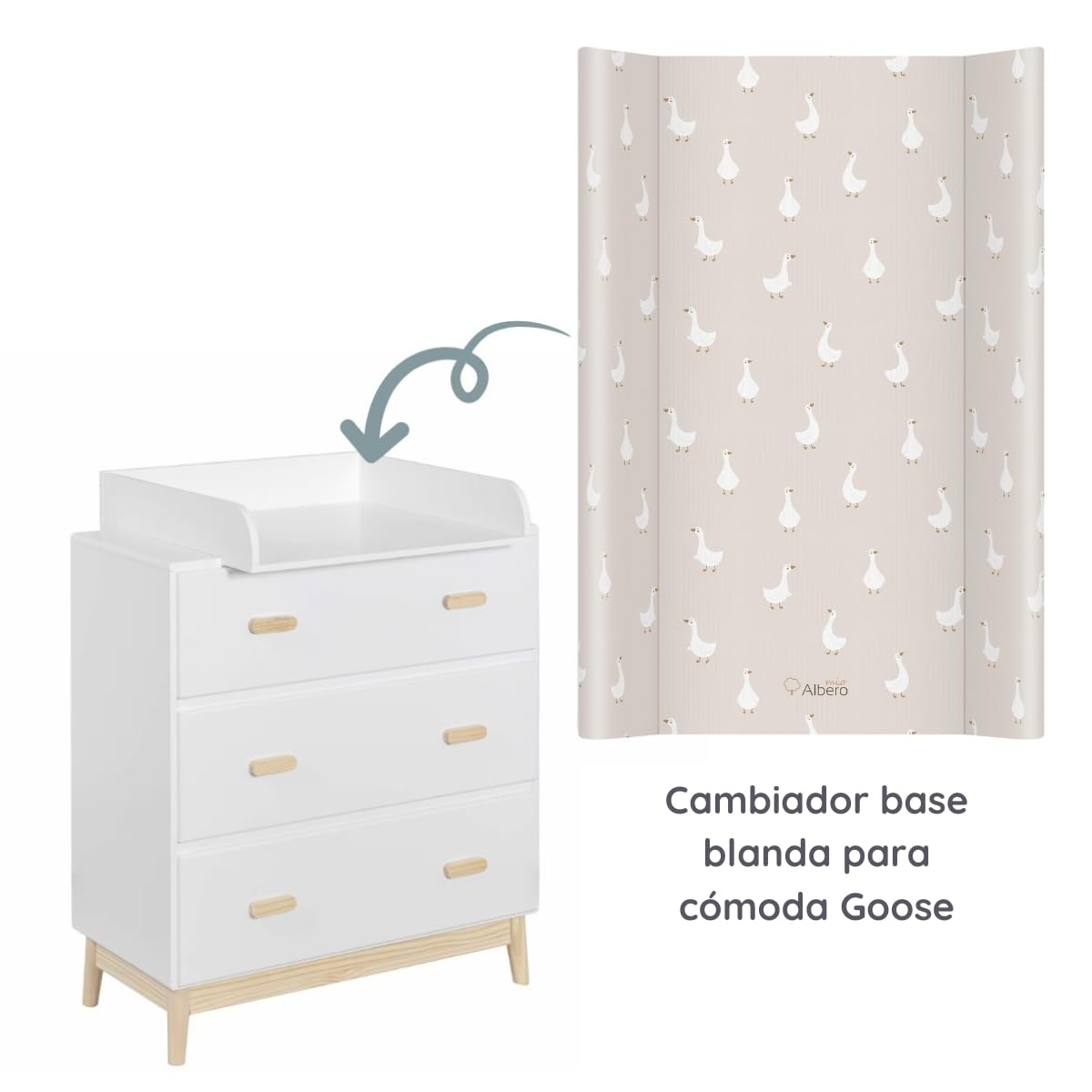 Cambiador base blanda para cómoda 70x47 cm Goose