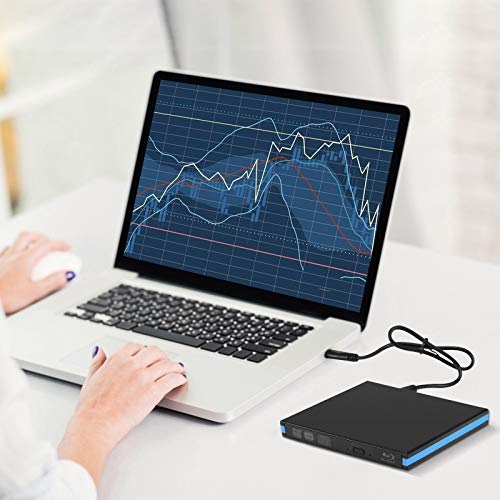 PaNt Unidad Externa de DVD BLU Ray 3D,USB 3.0 Unidad Externa Sper-Slim Porttil Reproductor con Windows XP/7/8/10 VISATA MAC OS para ordenador porttil, escritorio, Macbook/PC