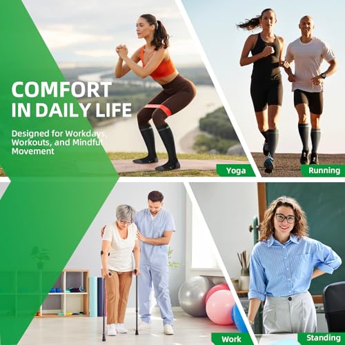 Image of Medical Compression Socks for Men & Women, 3 Pairs 20-30mmHg Knee High Graduated Compression Stockings for Circulation, Swelling, Varicose Veins, Flying, Travel, Nurses, Running, Pregnancy