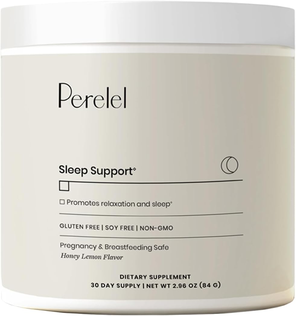 Perelel Magnesium Powder – Helps Users Unwind, Relax + Sleep – Honey Lemon Balm + Magnesium Drink Mix – Breastfeeding and Pregnancy-Safe – Research-Backed Magnesium Glycinate Powder (2.96 oz)