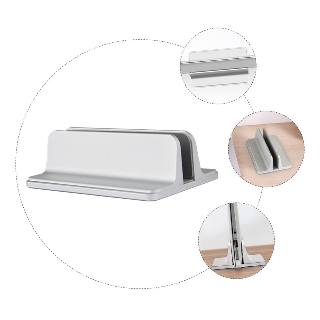 NUOBESTY Supporto Verticale Per Laptop Supporto Da Tavolo in Lega Di Alluminio Archiviazione Verticale Spazio Design Stabile