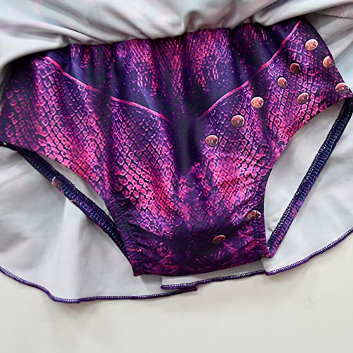 Cute Descendants Bathing Suit for Girls, Princess 2 Pieces Swimsuits Cartoon Printed Swimwear Bikini Sets4