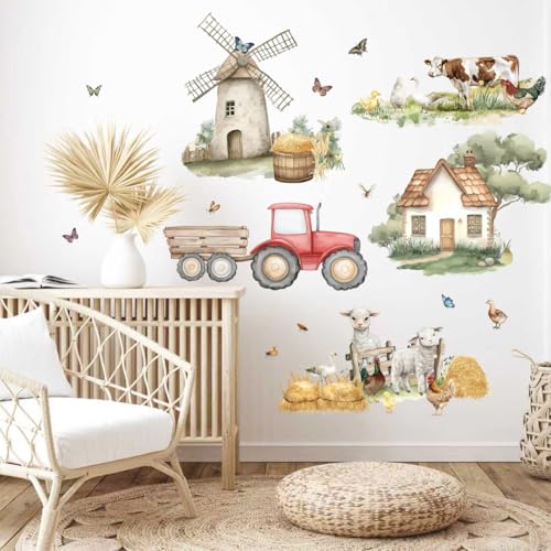 Vinilo Decorativo Tractor Granja Animales 3 Piezas miniatura 6