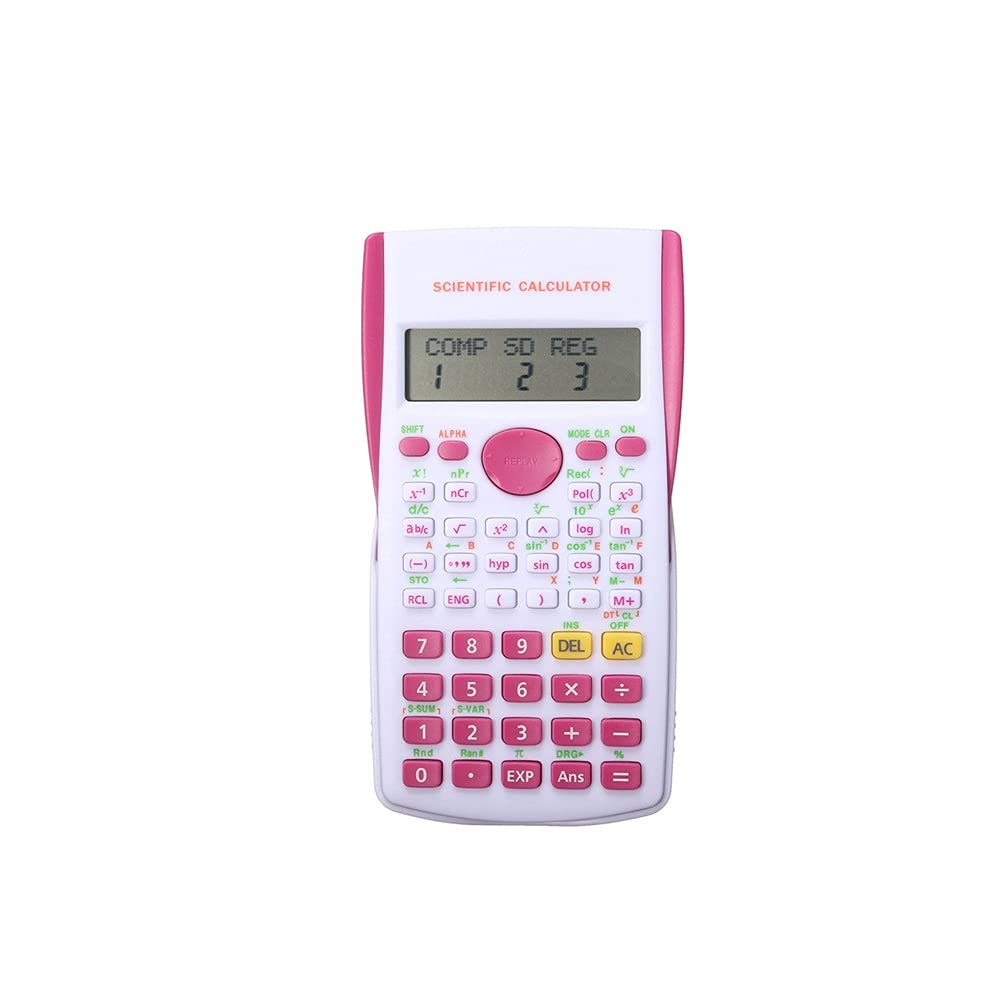 TEOYETTSF Portable Multifunctional Calculator Calculadora Cientifica for Mathematics Teaching Students Function Display Calculator(White-Dinosaur Doodle4)