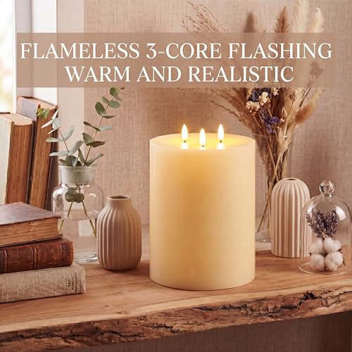 Image of Retisee 1 Pack Ivory Extra Large Flameless Candles 6'' x 8'', Classic