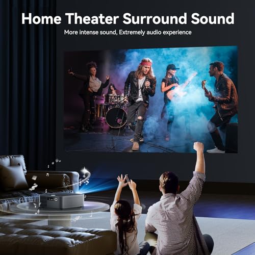Image of Projector with WiFi 6 and Bluetooth 5.2, HYTOBP Y3 800 ANSI Native 1080P Outdoor Movie Projector, Auto 6D Keystone & 50% Zoom, Home Theater 4k Projector for Phone /TV Stick /PC（Black, Medium）