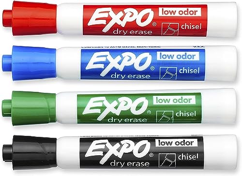 Image of EXPO 80174 Low Odor Chisel Tip Dry Erase Marker Pack, 48 Assorted Color Assortments, Ideal for Non-Porous Surfaces, School Classroom Pack