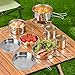 Camping Cookware Set,6Pcs Portable 304 Stainless Steel Camp Cook Set,Backpacking Camping Cookware for Outdoor Hiking Camping